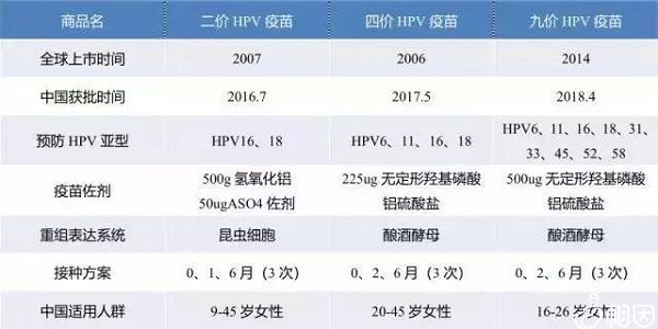 国内外hpv疫苗