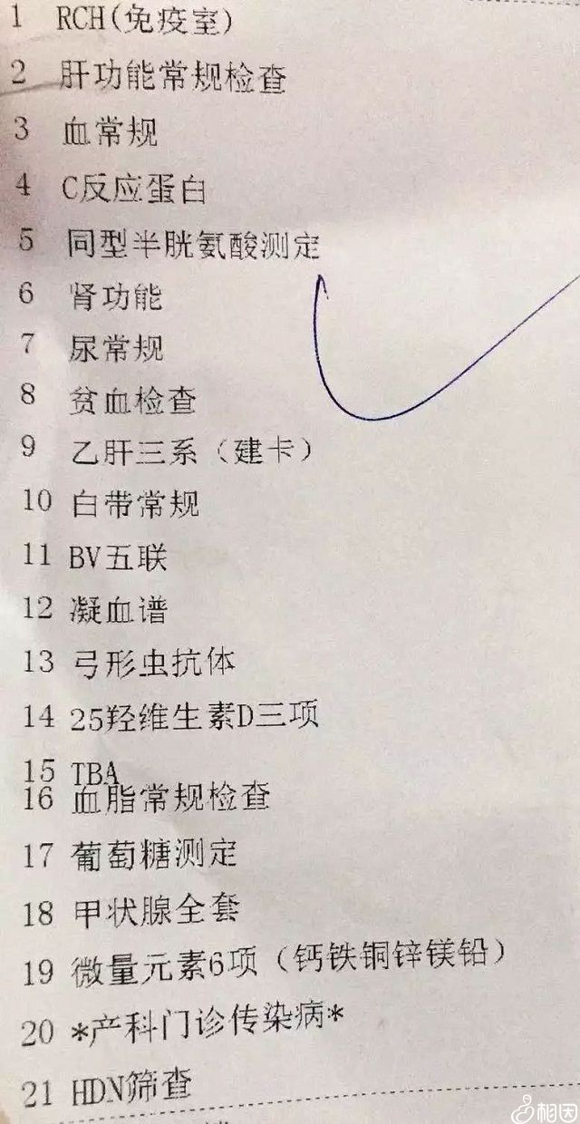 21项孕期检查