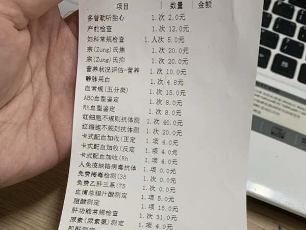 孕检费用